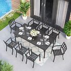Patio Table Chairs Set 9 Piece Outdoor Dining Furniture Set Stackable Chairs