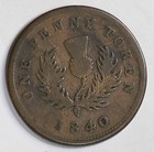 1840 Canada Nova Scotia One Penny Token  16122