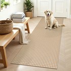 2x6 Ft Washable Woven Runner Rug - Non-slip Rubber Backed Indoor Carpet For Hall