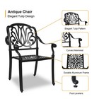Patio-in Outdoor Dining Chairs Set Of 4  4 Pcs Cast Aluminum Patio Chairs  Black