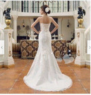 Stunning White Lace Strapless Mermaid Wedding Gown Dress Size L  13 To 14  - New