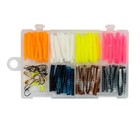 82 Pc Leland s Trout Magnet Tnt Kit Jig Lures   Plastic Fishing Baits In Case