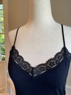 Calvin Klein Black Lace-trim Chemise Slip Nightgown Dress - M