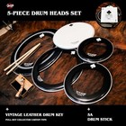 New Drum Head Set Double Ply Oil Bass Tom Snare Heads With Sticks Key