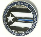 Policia Puerto Rico Thin Blue Line Police Challenge Coin Medalla Token Ficha