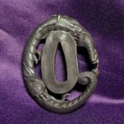 Tsuba Samurai Sword Plate Dragon Iron Katana Guard Bushido Japan Antique