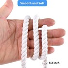 White Cotton Rope 1 2in    100ft Natural Twisted available As Used For Tug Of    