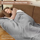 Waffle Sherpa Heated Throw Blanket Electric Fast Heating 6 Heat Settings Gray