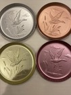 Vintage Hammered Aluminum Metal Flying Mallard Duck Ducks Bar Coasters Set Of 6