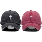 Cross Embroidered Christian Baseball Cap  Washed  Adjustable Hat  Jesus  Church