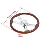 18  Woodgrain Steering Wheel 4 Spoke For Freightliner kenworth peterbilt volvo