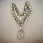 Antique Sterling Large Locket   Unique Silver Book Chain Collar Necklace  C1882