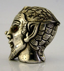 Rare English Solid Sterling Silver Gem Stone Eyes Devil Vesta Case C1980