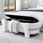 Linen Fabric Upholstered Bench W large Storage Space For The Living Room entrywa