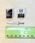 New Hunting Knife Dollhouse Miniature 1 12 Haberman No Grid Survival Books 3 Pcs