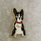 Boston Terrier Dog Lapel Pin Petshop By Fringe Enamel Cute Black   White