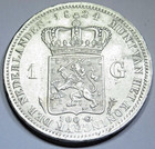 Netherlands 1824 Silver 1 Gulden Key Date Genuine 1800 s Antique Xf Details Coin