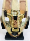 Mexican Mayan Aztec Ceremonial Burial Mask Mother Of Pearl Mosaic Sculpture