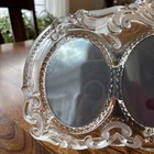 Vintage Mikasa Princess Lead Frosted Crystal Triple Oval Photo Frame