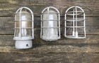 Vintage Adalet Explosion Proof Industrial Light Factory Metal Cage Glass Lamp