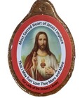 Lot Of 50 Sacred Heart Badges Laminated Pendant 1 75    Wide X 2 5    High Catholic