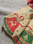 Vintage 1960 Ladies Christmas Cooking Apron Trees Deers Brass Bells Red Ribbon
