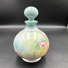 Antique D c Limoges Porcelain Perfume Bottle W Stopper Hand Painted Floral 5 75 