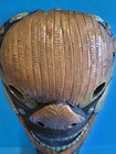 Rare Wooden Face Mask With Copper Brass Lining From Nepal  Authentic Vintage 