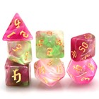 7pcs set Acrylic Polyhedral Blend Color Dnd Game Dice Number Decorations Trpg Ga
