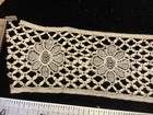 1170    vintage Antique Edwardian Ecru Age Tan Fancy Bobbin Lace Trim 2   x10    Frag