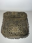 Victorian C1890 Antique Real Gold Thread  Crocheted Handbag Purse  8    X 8     Mint