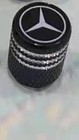 4 Silver Black Tire Air Valve Stem Cap Fits Most Mercedes Cars Wagons   Suvs