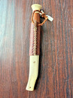 Vintage Sami Lapland Puukko Knife Carved Antler Sheath Signed Wb