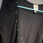 Maeve Black Solid Knit Cropped Scoop Neck Button Tie Front Cardigan Sweater M