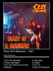 18x24 Ozzy Osbourne Diary Of A Madman Song List Poster Print
