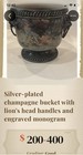 Vintage Silver-plated Champagne Wine Bucket Cooler Chiller With Lion Handles