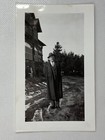 Man In Glassed Hands Behind Back Standing By Building B w Photograph 3 X 4 75