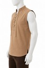 Handmade Medieval Viking Sleeveless Linen Shirt Lace-up Renaissance Reenactment