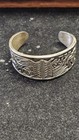  vintage   Taxco Mexico Signed Heavy Sterling Silver 925 Wide Cuff Bracelet