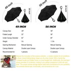 49 56 Inch Inverted Reverse Upside Down Umbrella  Extra Large Double Canopy V   