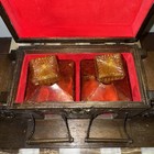 Vintage 70s S  Sper Bijou Wooden Castle Whiskey Decanter And Shot Glass Set Read