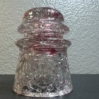 Rare Vintage Whitall Tatum Co  No 2 Glass Insulator Crackle Red Dye Clear Mint