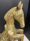 Vintage Hand Carved Wooden Horse Ancient Chinese Dynasty Style Art