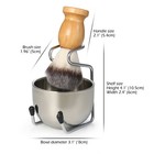 3 In 1 Wooden Handle Badger Synthetic Shaving Brush Stand Holder Mug Bowl Set