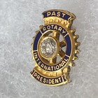 Vtg 1 10 10k Gold Rotary International Past President Diamond Lapel Pin Tie Tack