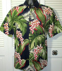 Vintage 80s Alan Stuart Hawaiian S s Button Up Shirt men s M faux Bark Cloth euc