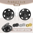 1inch 25mm Large Sew On Snap Buttons 24set Sew-on Snaps Gold  Silver  Black