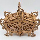 Vintage Folk Art Handmade Fretwork   Scrollwork Wooden Caddy Storage Basket