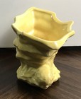 Vtg Mccoy Pottery Yellow Cornucopia  conch Shell Planter  vase 5   