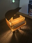 Vintage Metal And Amber Glass Piano Night Light Art Lamp  made In China